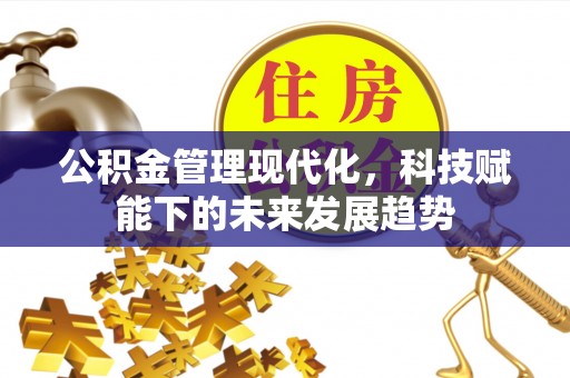 丹江口公积金管理现代化，科技赋能下的未来发展趋势